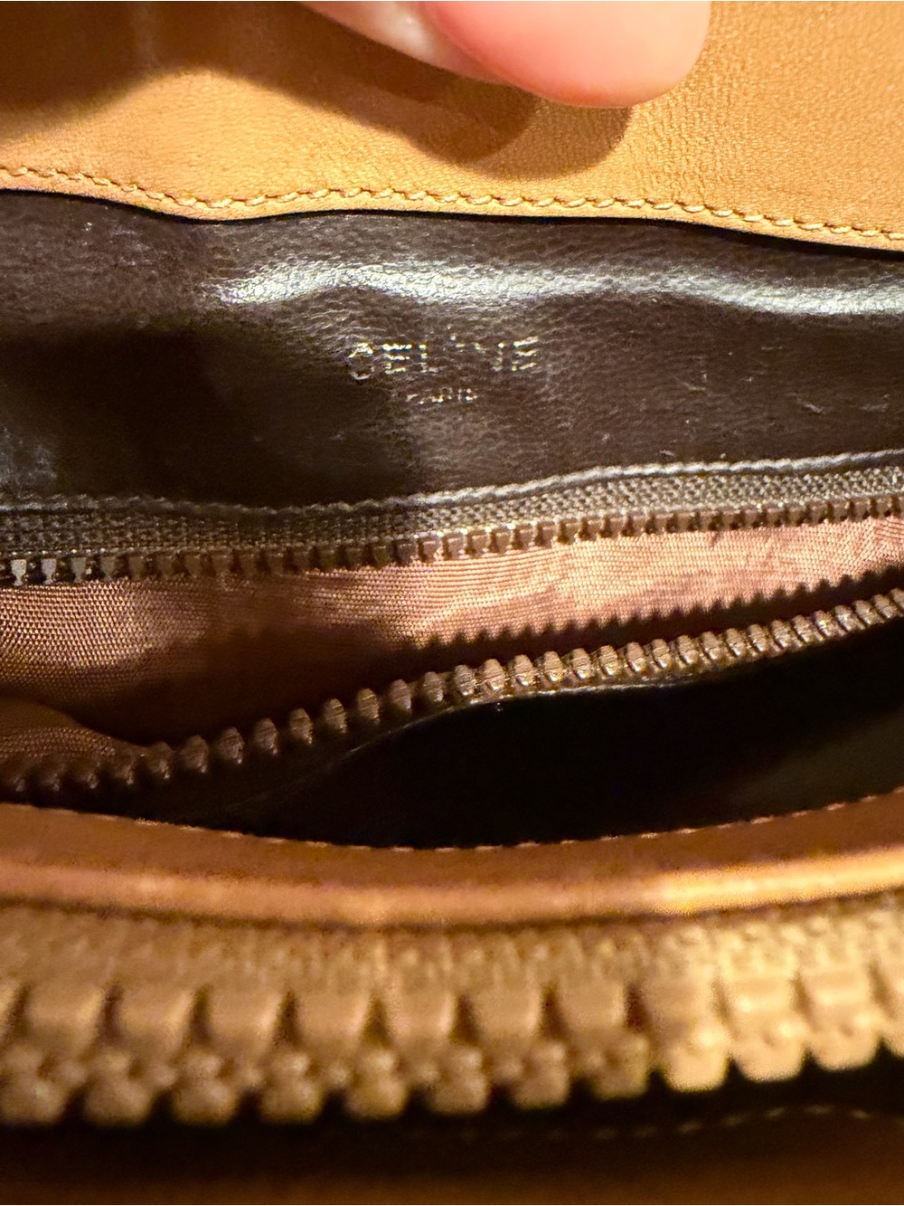 Authentic Celine Vintage 90’s Cognac Monogram Crossbody Bag Leather Trim - Picture 14 of 15